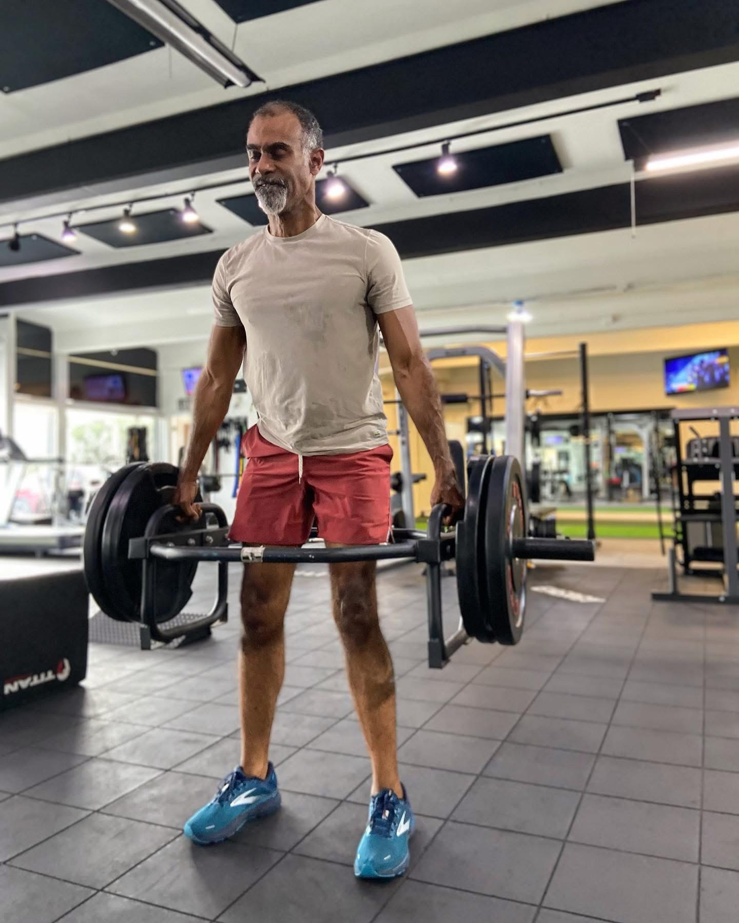 A2A Fitness client Kevin strength training in his 60s in Boca Raton