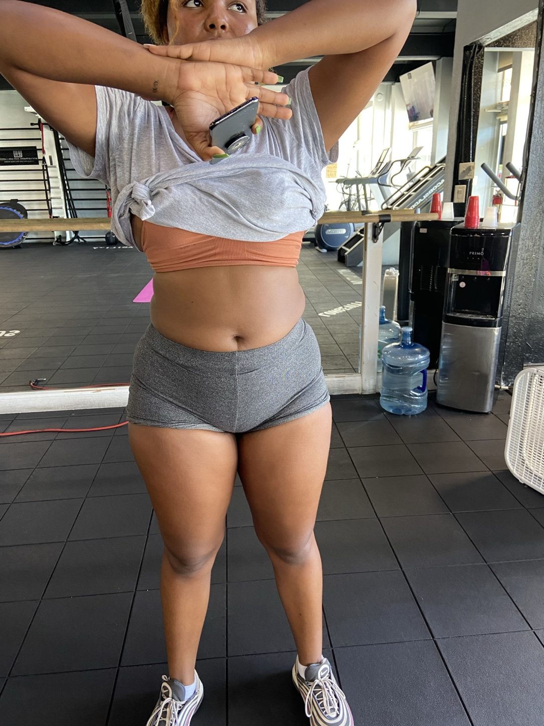 Wide before her fitness transformation